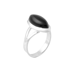Anillo de piedras preciosas de ónix negro genuino, joyería de plata de ley 925, diseño único, anillos de Vermeil eternos para mujer, moda - Product Image 1