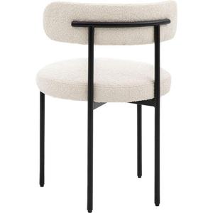 Modern Upholstered Dining <b>Chair</b> Curved Back Fabric Velvet Boucle Seat Metal <b>Leg</b> Side <b>Chair</b> for Dining Room Hotel - Product Image 4