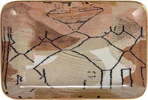 Bandejas de Metal esmaltadas abstractas creativas florales personalizadas elegantes hechas a mano juego de borde dorado 2 lavavajillas de revestimiento brillante duradero - Product Image 3