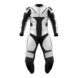 Combinaison de moto en cuir pour homme, manches longues, colorée, respirante, utilisable toute l'année - Product Image 1