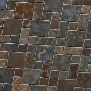 Qualité d'exportation Prix bon marché Noir Blanc Dosseret Porcelaine Irrégulière Haute brillance Mosaïque Carreaux de sol 15x15 10x10 - Product Image 2