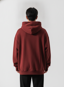 New Arrival Fashion <b>Red</b> <b>Men's</b> Winter Breathable Quick Dry Weighted Hoodie Solid 100% Cotton Regular Fit Pullover Dropshipping - Product Image 4