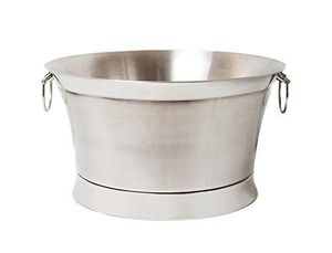 Bucket gold tone bar ware decorative <b>table</b> accessory designer hosting essential classy wine cooler tub upscale metallic decor - Product Image 1
