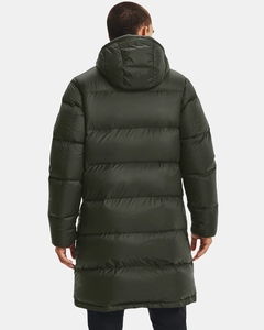 Women's Long <b>Quilted</b> Winter Jacket Hooded Full Sleeve Zipper Closure Solid Color Polyester Shell Thick Warm Coat - Product Image 4