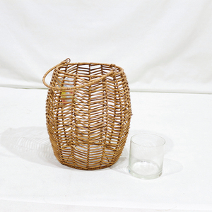 Lanterne en fil de fer et rotin PE, résistante aux intempéries, pour intérieur et extérieur – Offre Spéciale - Product Image 4