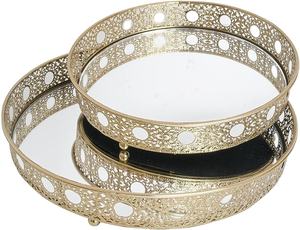 Bandejas para servir de metal con diseño de hojas más vendidas con mango de latón para artículos de cena de hotel Diseño especial disponible a bajo precio - Product Image 3