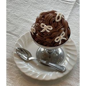 Bol à glace de luxe en acier inoxydable, coupe à sundae vintage en métal sur pied, plat à collation sur piédestal pour restaurant, café, fête - Product Image 1
