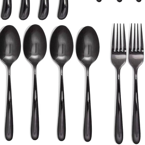 Utensilios de mesa para fiestas, configuración moderna de mesa de comedor, juego de cubiertos de metal reutilizables, vajilla ecológica, resistente a la corrosión - Product Image 4