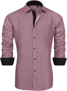Camisa de Vestir para Hombre, Diseño Estampado Premium, Tela Satén Suave, Manga Larga, Casual, Formal, Transpirable, con Logotipo Personalizado - Product Image 6