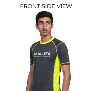 Custom Logo Printed Unisex Short Sleeve Rash Guard 100% Cotton UPF 50+ Quick Dry Breathable Eco-Friendly <b>Compression</b> Swim Shirt - Product Image 1