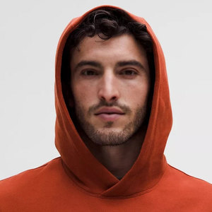 Sudadera con Capucha Naranja para Hombre, Corte Regular, Color Sólido, Informal, con Bolsillo Delantero, Tejido de Algodón, para Otoño - Product Image 4