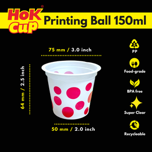 Heat Resistant Polka Dot Custom Printing 150 ml <b>Plastic</b> PP Polypropylene <b>Cup</b> made in Indonesia - Product Image 2