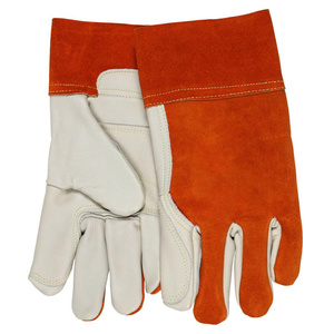 Gants de soudage TIG courts en cuir de chèvre renforcé, résistants aux flammes et à l'abrasion, pour la sécurité industrielle et le barbecue - Product Image 3