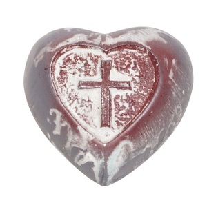 Heart Shape American Style Cremation Urn REDDISH WHITE SHADED COLOUR WITH GOLDEN SMALL HEART Customizable Designs <b>for</b> Adult - Product Image 1