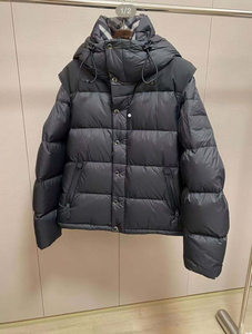 Men's Hooded Solid Canvas Thick Fluffy Winter Outdoor Puffer Jacket Waterproof Windproof Breathable Zipper <b>Detachable</b> <b>Sleeves</b> - Product Image 5