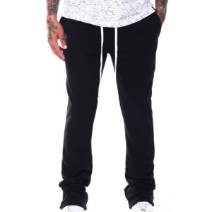 Pantalon évasé délavé pour homme, style streetwear de qualité supérieure, jogger vintage en coton délavé, pantalon de survêtement évasé avec cordon pour garçons - Product Image 3