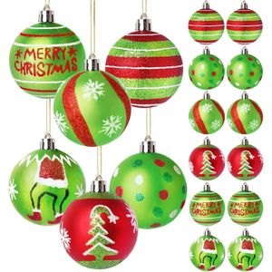 12 Pezzi Palline di Natale Scintillanti Rosse e Verdi da 2,4 Pollici, Decorazioni Pendenti per Albero - Product Image 1