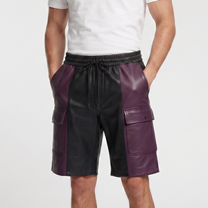 <b>Men's</b> <b>Leather</b> <b>Shorts</b> with Side Pockets <b>Men's</b> <b>Leather</b> Summer <b>Short</b> <b>Men's</b> <b>Leather</b> <b>Shorts</b> with Elastic Waist 100% <b>Leather</b> <b>Short's</b> - Product Image 1