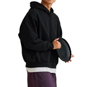 Wholesale Casual Long Sleeve Zipper Hoodies <b>Fleece</b> Cotton Polyester Custom logo Blank <b>Men</b> Zipper Hoodies Trending Hoodies <b>Mens</b> - Product Image 1