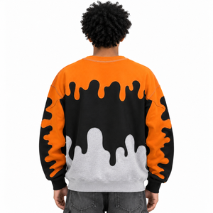 Sudaderas con Capucha Personalizadas con Estampado Gráfico al por Mayor, con Apliques en Contraste, Bloques de Color, Mangas Caídas, de Algodón para Hombre, OEM - Product Image 5