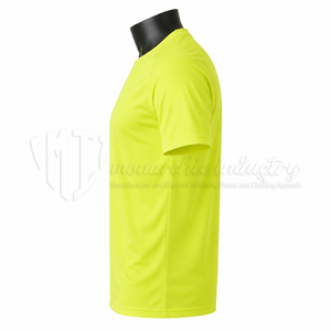 เสื้อฟุตบอลคอกลมสีเหลืองนีออนสำหรับผู้ชาย ผ้าโพลีเอสเตอร์ 100% ระบายเหงื่อได้ดี แขนสั้น ทรงปกติ เสื้อผ้าสำหรับผู้ใหญ่ - Product Image 5