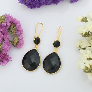 Hot Selling New Arrival 925 Sterling Silver Chalcedony <b>Earrings</b> <b>Black</b> <b>Onyx</b> Drop Jewelry Fashionable Stylish Accessory - Product Image 3