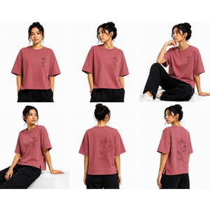 Custom Boxy Fit T Shirts for Women Heavy Cotton <b>Drop</b> Shoulder Short Sleeve Streetwear Tee OEM ODM Wholesale Clothing Manufacture - Product Image 6