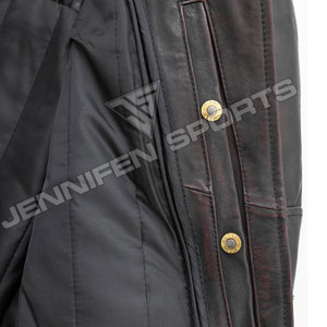 Chaqueta de cuero genuino para motocicleta para mujer con cordones, para adultos, de invierno, con cremallera, a la moda, en venta. - Product Image 4