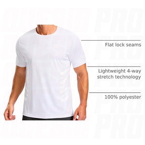 เสื้อยืดออกกำลังกายสำหรับผู้ชาย แห้งเร็ว เหมาะสำหรับวิ่ง ฟิตเนส น้ำหนักเบา ระบายอากาศได้ดี ซับเหงื่อ ชุดกีฬาประสิทธิภาพสูง - Product Image 4