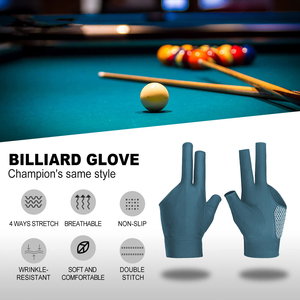 Gants de billard unisexes d'été respirants en nylon personnalisés à 3 doigts pour le snooker, vêtements de sport et d'extérieur, accessoire de billard pour joueurs - Product Image 3