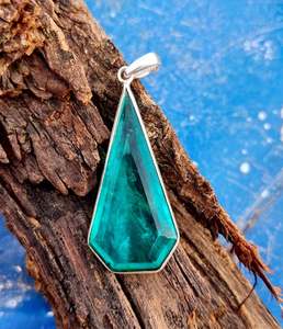 Pendentif en tourmaline Paraiba, pierre précieuse naturelle, argent sterling, bijoux faits à la main, collier de luxe, cadeau élégant pour femmes - Product Image 6