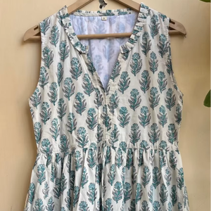 Vestido Maxi sin Mangas con Estampado Artesanal, Estilo Vintage Floral de Algodón Indio con Bordado para Mujer, Éxito de Ventas 2026 para el Verano - Product Image 1