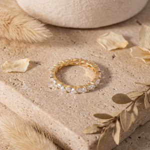 แหวนเพชรทรงมาร์คีส์ทองคำ 14K ขายส่ง แหวนแบบเต็มนิ้ว สามารถซ้อนกันได้ ผู้ผลิตเครื่องประดับตามสั่ง - Product Image 3