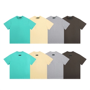 Camiseta Extra Grande de 200 GSM 100% Algodón |   Camiseta de manga corta con estampado de letras flocadas |   Camiseta holgada de verano unisex para parejas - Product Image 1