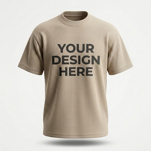 T-shirt en coton 100% tricoté à manches courtes et col rond pour homme, imprimé par transfert thermique, logo personnalisé sur le devant, anti-rétrécissement, séchage rapide, coupe classique - Product Image 1