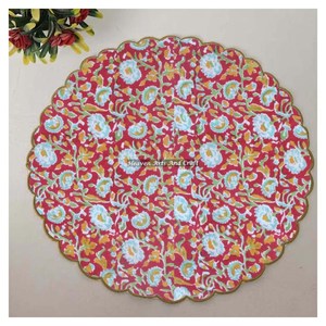 Handmade Printed Modern Round Table <b>Napkin</b> 100% Cotton Unique Design for Airplane, Hotels and Home Use EN076 - Product Image 1