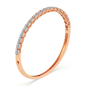 Igi Certified Designer 14k/18k SOLID Gold Val Serenity Lab Diamond Openable <b>Bangle</b> <b>Bracelet</b> For Women And Girls Wear In Wedding - Product Image 6