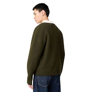 Suéter Polo Verde Oliva para Hombre, Cuello en Contraste, Tejido de Punto, Informal, Cálido, para Invierno, con Logotipo Personalizado, Fabricante OEM, Venta al Por Mayor - Product Image 2