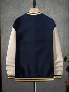 High Quality <b>Men</b> <b>Summer</b> Varsity <b>Jacket</b> 100% Cotton Eco-Friendly Breathable High Street Style Lightweight Casual Streetwear OEM - Product Image 6