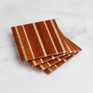 Handmade Natural Wood Round Modern Eco-Friendly Durable Reusable Coasters - Product Image 1