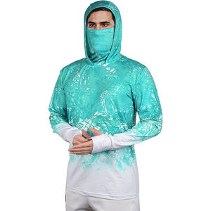 T-shirts de pêche à manches longues pour hommes en bambou recyclé, respectueux de l'environnement, avec protection UV UPF50+, évacuation de l'humidité et masque intégré - Product Image 6