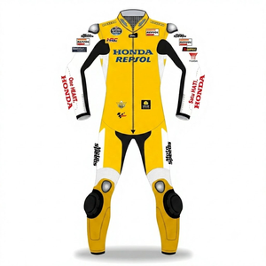 Traje de Carreras MotoCP Luca Marini Zonda de Cuero Vacuno/Canguro para Motociclismo/Traje de Piloto de Cuero/Nivel 2 CE Pro - Product Image 1