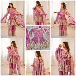 Women's Beautiful Party Wear Kediya-Palazzo and Fancy Dupatta Set new design for 2026 Womens Embroidered Salwar - Product Image 6