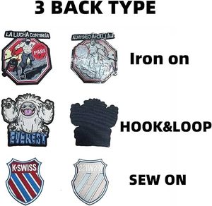 Iron-<b>On</b> Embroidered Fabric <b>Patches</b> With Hook Loop And <b>Sew</b> <b>On</b> Options For Cloth Use - Product Image 1