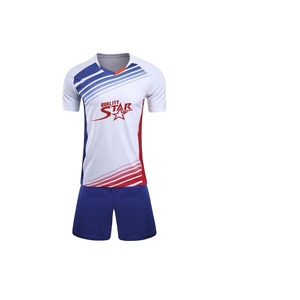 100% poliéster de fútbol de sublimación de uniforme tendencia superior de fútbol diseños Jersey equipo uniforme personalizado nombre del equipo de fútbol desgaste conjuntos - Product Image 1