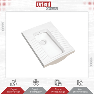 Exportateur en gros de haute qualité vendant des articles sanitaires de luxe fabriqués en Inde pour la salle de bain, des toilettes en céramique blanches à la turque. - Product Image 3
