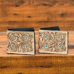 Nuevo 2024 Diseñador Mano Tooled Cartera de cuero Hombres Cartera larga con cremallera Venta caliente Moda Color marrón Cash Holder Regalo para él - Product Image 2