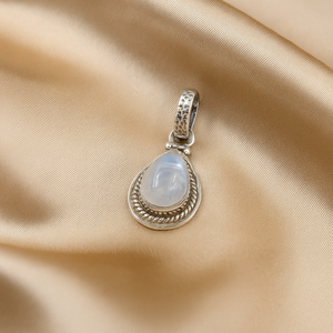 925 Sterling Silver Vintage Pear <b>Rainbow</b> Moonstone Pendant Handmade Artisan Gemstone Charm Women Gift Rose Yellow Gold Plated - Product Image 6