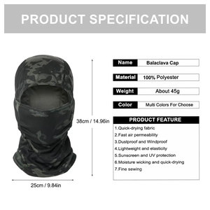 Camouflage Tactical <b>Balaclava</b> Full Face <b>Ski</b> Mask for Cycling Motorcycle Riding Windproof Breathable Outdoor Protection - Product Image 2