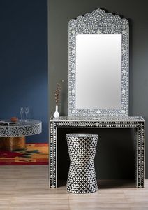 Modern Eco-Friendly Handmade Bone Wall Mirror Hanging <b>Frame</b> Rectangular Bone Inlay Floral Design Wedding Bathroom Home Decor - Product Image 3